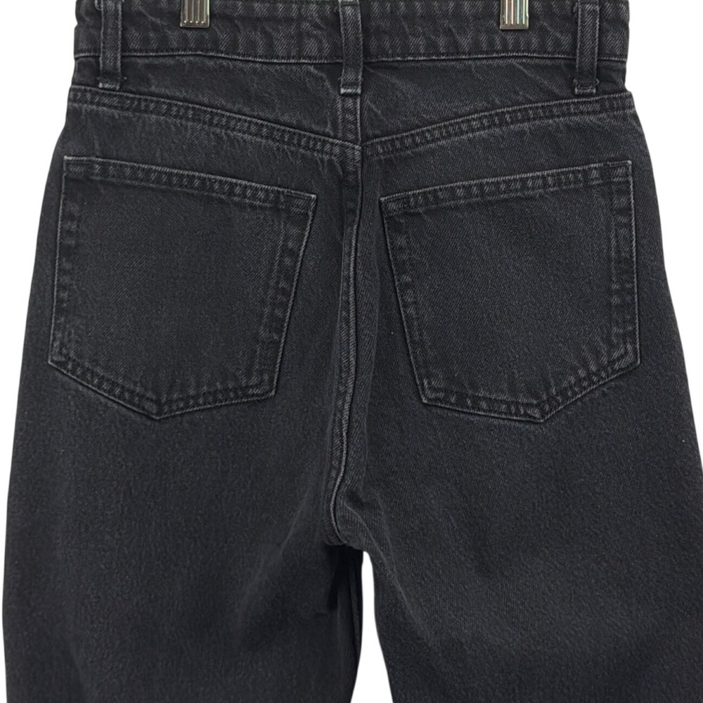 Reformation Cynthia High Rise Straight Jeans Seattle Black Denim Petite 26P - Picture 8 of 14